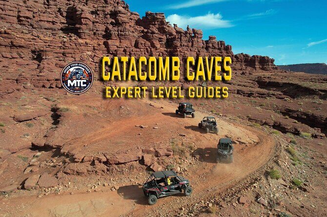 BEST! Catacomb <em>CAVES</em> U-Drive 4X4 UTV Tour in Moab +Petroglyphs! – The Chicken Corners Trail feel: fun, fast, and sometimes scary’ /><br />
This is billed as a U-Drive 4×4 UTV tour, and that matters. You’re behind the controls (unless you’re choosing to ride passenger), and you’ll be actively steering across red rock trails with frequent changes in grade and direction.</p>
<p><p>Even on the easier route, expect moments that feel serious—especially if you don’t like heights. People describe narrow turns and cliff-adjacent driving as something you have to focus through for hours. If you’re the driver, that’s a good thing in one sense: it’s engaging and confidence-building if you go slow and listen. If you’re a passenger, you still feel the exposure when the trail tightens.</p>
</p>
<p><p>The upside is that the ride isn’t just “go forward and hope.” You’ll get scenic overlooks with the <strong>Colorado River below</strong>, plus a mix of smoother stretches and twisty sections where you can feel the vehicle doing what it’s built for.</p>
</p>
<h2 id="stop-1-catacomb-rock-caves-and-flashlight-time">Stop 1: Catacomb Rock caves and flashlight time</h2>
<p><img src=