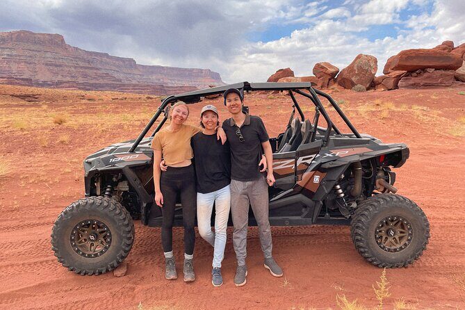 BEST! Catacomb <em>CAVES</em> U-Drive 4X4 UTV Tour in Moab +Petroglyphs! – Getting your bearings: driving vs. riding as passenger’ /><br />
One reason this tour gets top scores is that the guides seem to do their jobs well—clear direction, good timing, and lots of practical reassurance when the trail gets tight. People cite guides such as <strong>Tom, Jess, Joni, Dusty, and John</strong> as standout leaders.</p>
<p><p>Here’s the real takeaway for choosing your role:</p>
</p>
<ul>
<li>If you want control and don’t mind focusing, be ready to drive. The ride asks for attention, not just steering.</li>
<li>If you’re a passenger and height makes you uneasy, pick your seats and mindset carefully. The terrain is still exposed in places, even when the trail is labeled easier.</li>
</ul>
<p><p>Also listen to the guide about speed and line choice. On narrow turns, smoother and slower is often the confident move. The goal isn’t proving anything; it’s staying relaxed enough to enjoy what you’re seeing.</p>
</p>
<h2 id="mud-dust-and-bathroom-breaks-what-to-plan-for">Mud, dust, and bathroom breaks: what to plan for</h2>
<p><img src=